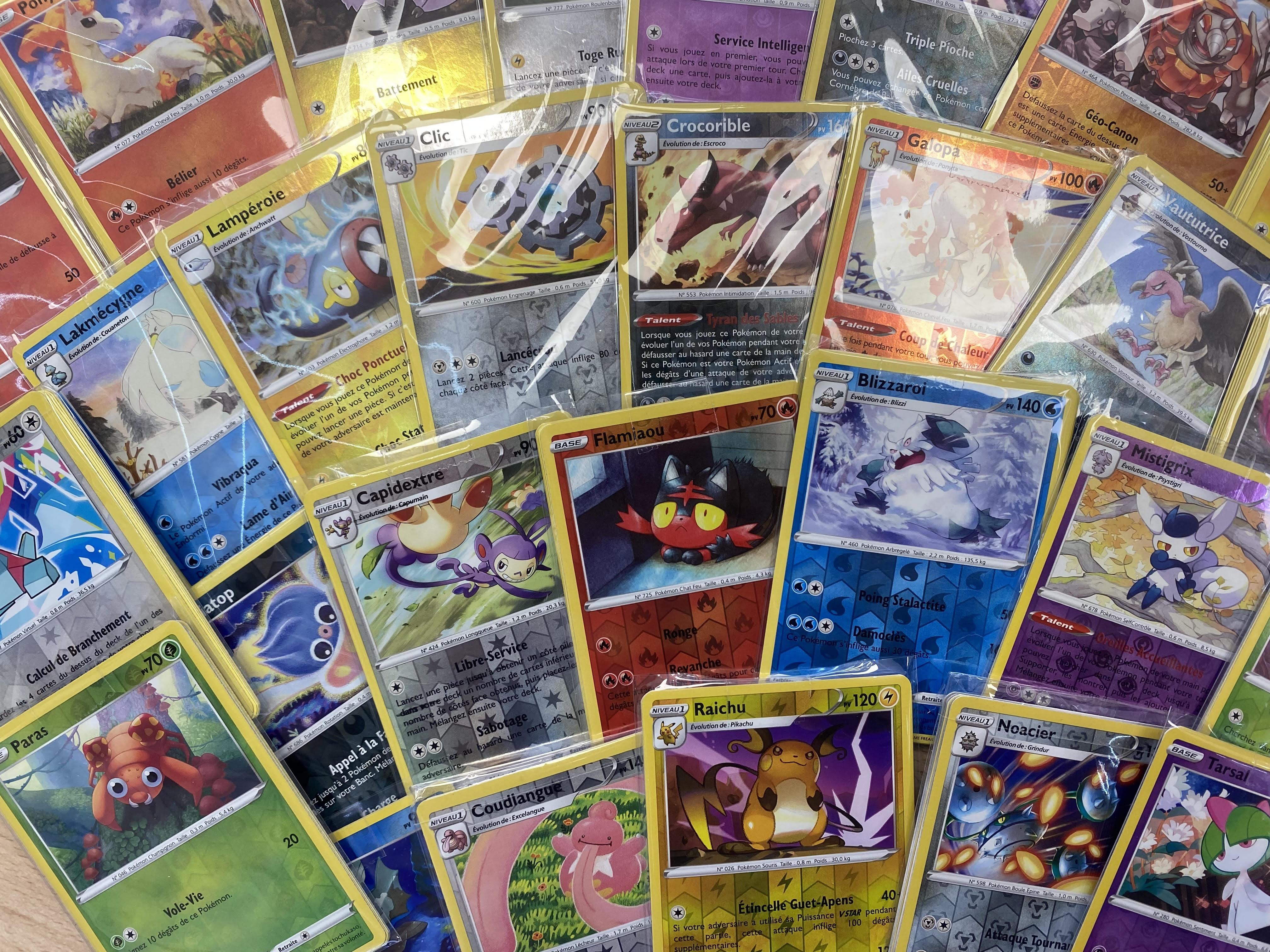 Lot de 5 Cartes Pokemon en Français