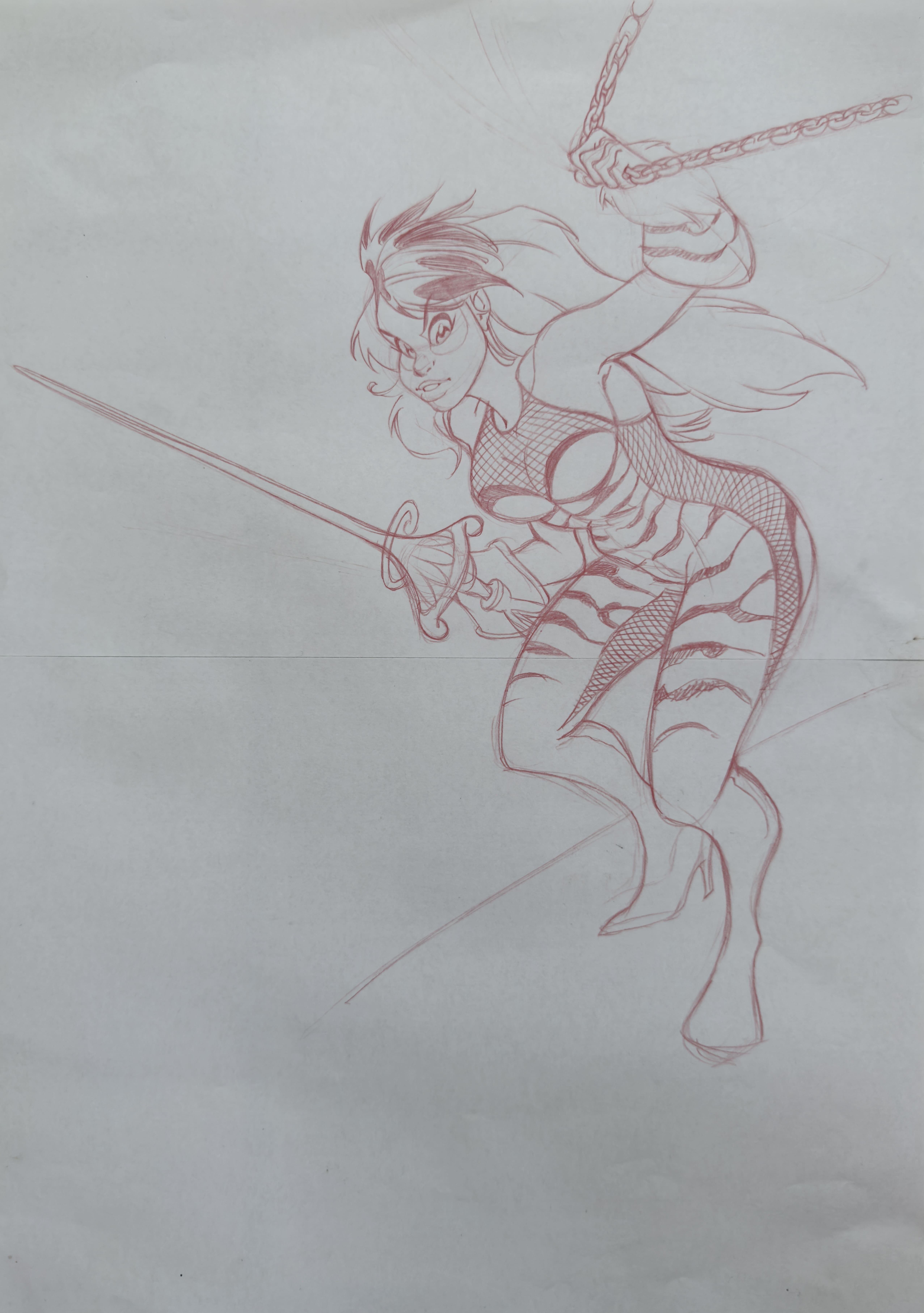 ZORYA L'ÉPÉE DE CRISTAL - CRAYONNÉ ORIGINAL A3 PAR DIDIER CRISSE