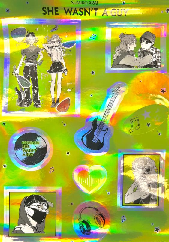 SHE WASN'T A GUY PLANCHE DE STICKERS OFFERT POUR UN TOME DE LA SÉRIE